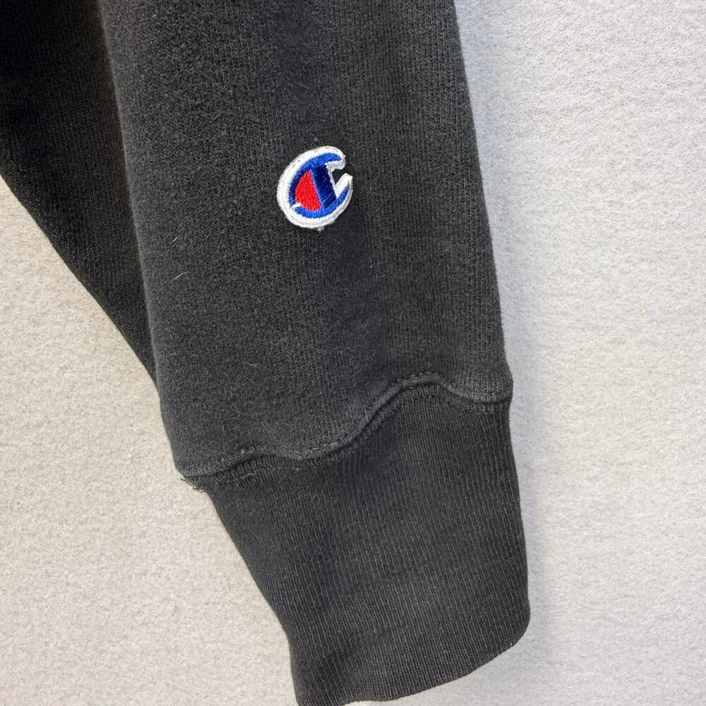 Champion Hoodie Unisex M Black Teal Pink Script Reverse Weave Logo Casual - Picture 6 of 12
